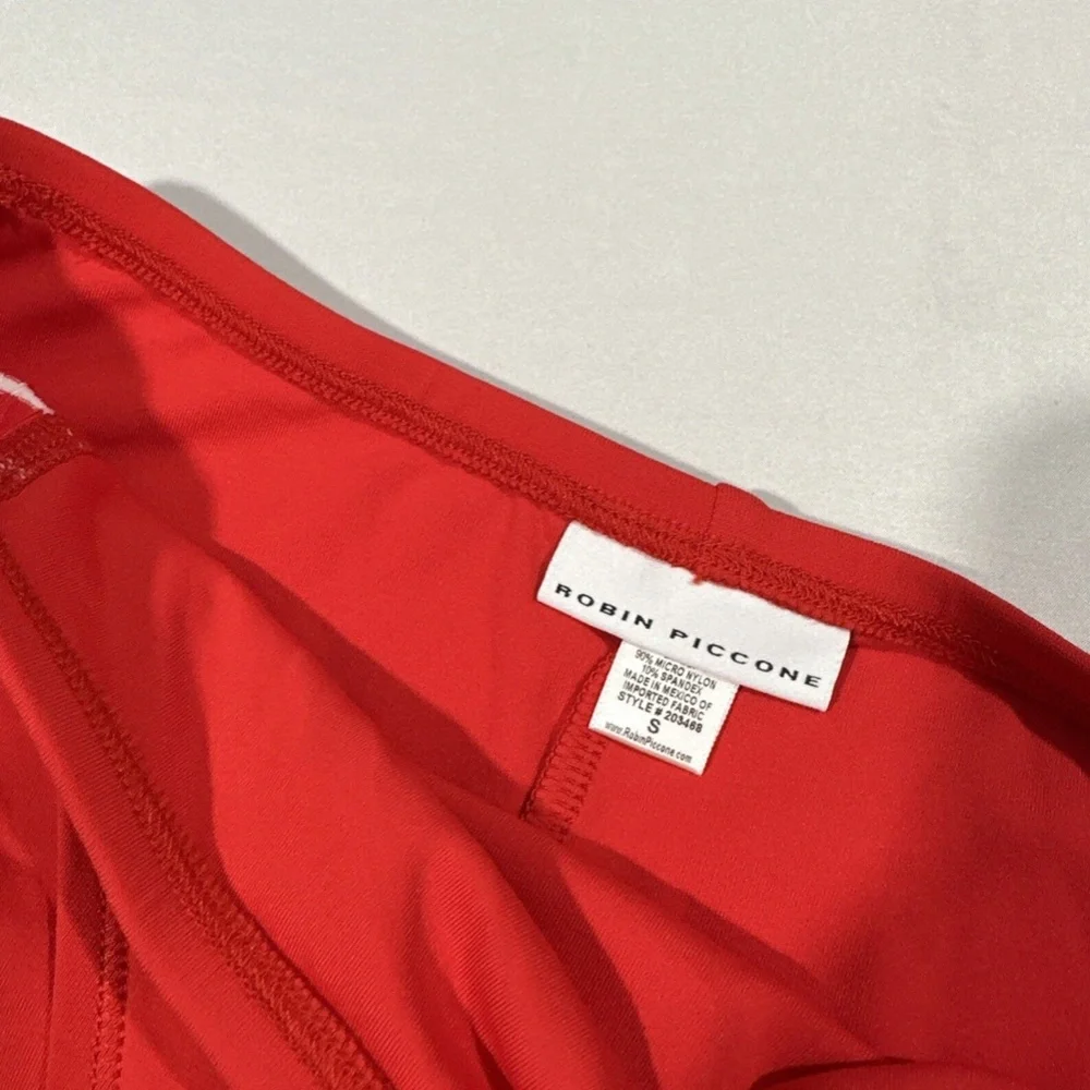 NEW $88 Robin Piccone Sailor High‎ Waist Bikini Bottoms Red [ Small ]